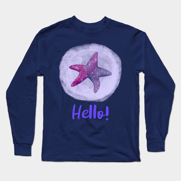Watercolor Starfish - Hello Long Sleeve T-Shirt by WizardingWorld